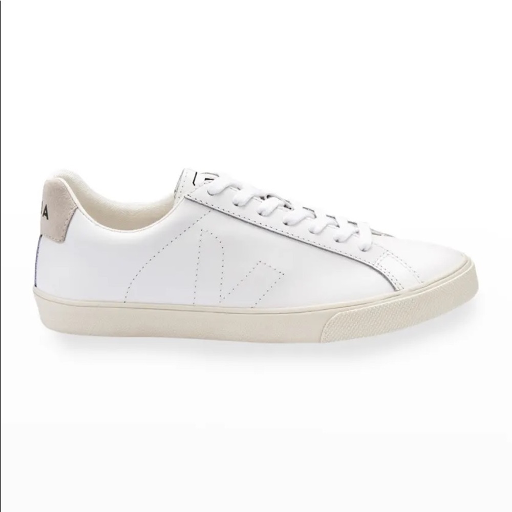 Veja Esplar Logo Leather Extra White Sneaker Sz 6